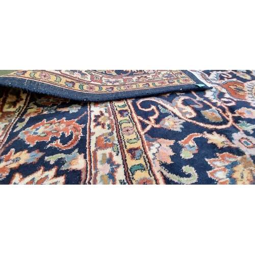 730 - Large Good Quality Blue Hand Knotted Wool Carpet Square - C. 400 x 300cm