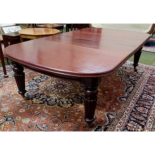 731 - Extendable Mahogany Dining Table - C. 136cm W X 240cm L (with 2 added leaves)