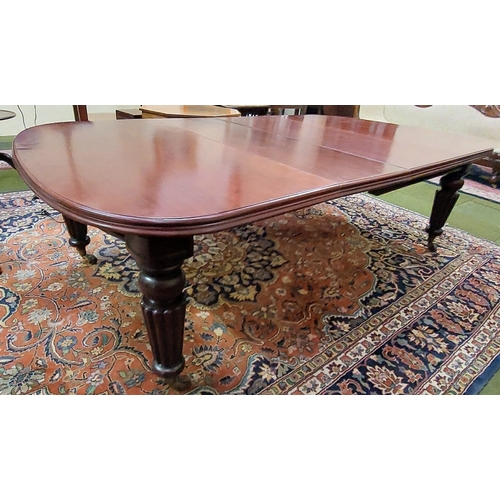 731 - Extendable Mahogany Dining Table - C. 136cm W X 240cm L (with 2 added leaves)