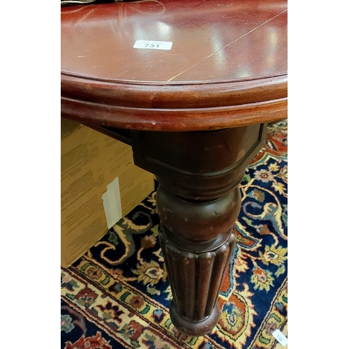 731 - Extendable Mahogany Dining Table - C. 136cm W X 240cm L (with 2 added leaves)