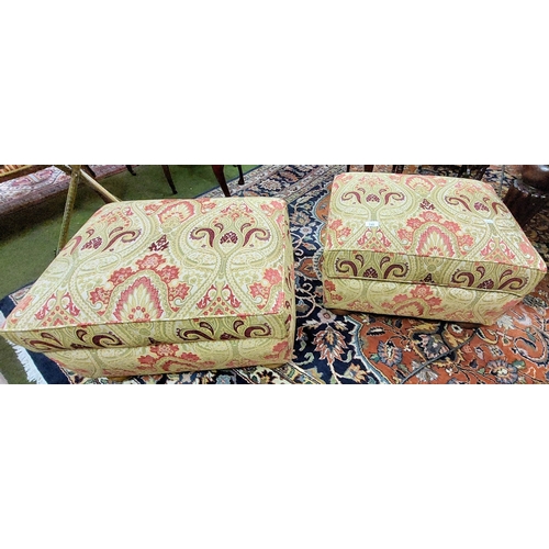 740 - Pair of Upholstered Footstools with Lift Top - C. 64cm W x 52cm D x 42cm H