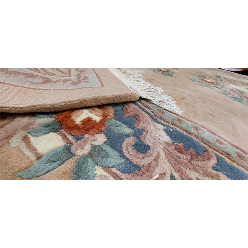 757 - Cream Floral Pattern Deep Pile Wool Carpet - C. 390cm x 277cm