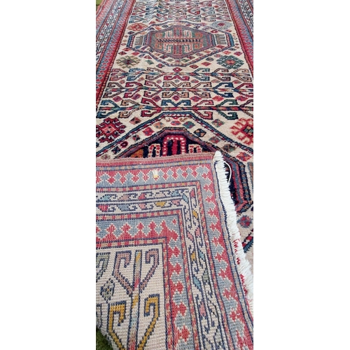 780 - Quality Red Wool Runner Rug - C. 310cm x 80cm