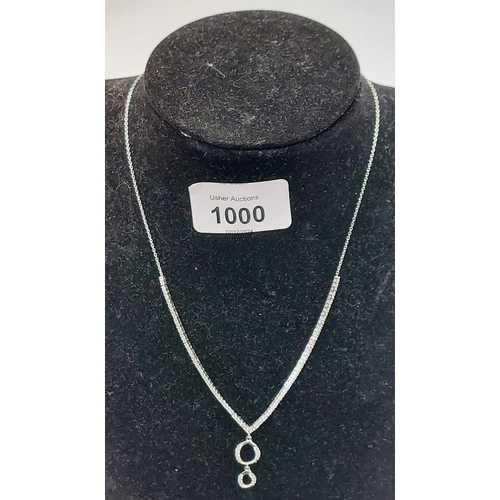 1000 - 9 ct White Gold Cubic Zirconia Necklace