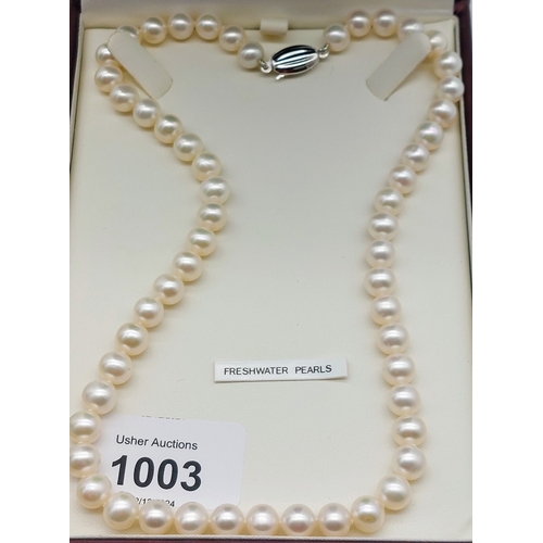 1003 - Freshwater Pearl Necklace with Sterling Silver Clasp