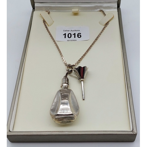 1016 - Sterling Silver Perfume Bottle Necklace