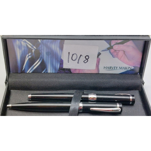 1018 - 2 Cased Pen Sets by Stratton and Harvey Makin