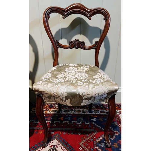 809 - Pair of Victorian Rosewood Upholstered Seat Chairs