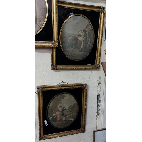 865 - 8 x 19th Century Gilt Framed Month Scenes - C. 36cm W x 43cm H (measurement inc frame)