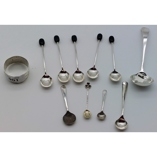 901 - Collection of Silver Spoons and a Napkin Ring