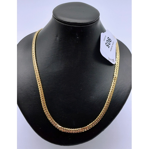 905 - 18ct Gold Cuban Link Chain - C. 13 gram