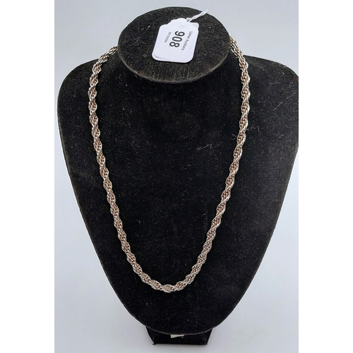 908 - Sterling Silver Twisted Rope Necklace