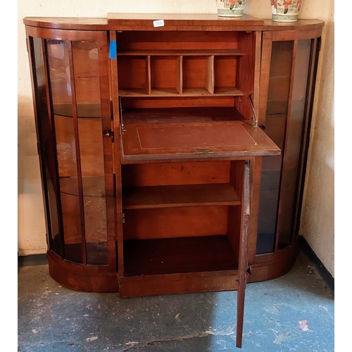 1031 - Mid Century Bureau / Drinks Cabinet - C. 122cm W x 29cm D x 118cm H