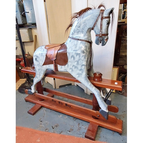 1049 - Large Mahogany Frame Rocking Horse - C. 152cm W x 131cm H