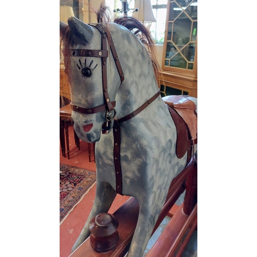 1049 - Large Mahogany Frame Rocking Horse - C. 152cm W x 131cm H