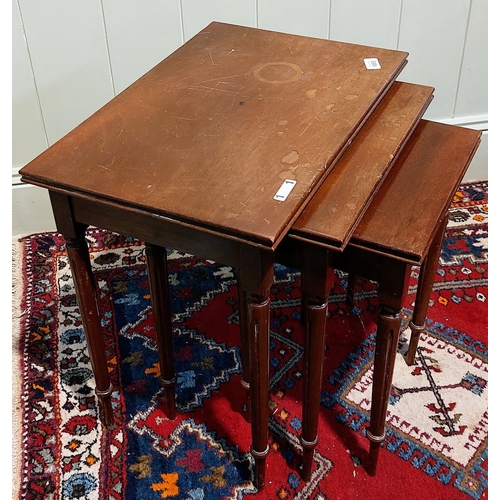 1053 - Nest of 3 Mahogany Tables - C. 53cm W x 36cm D