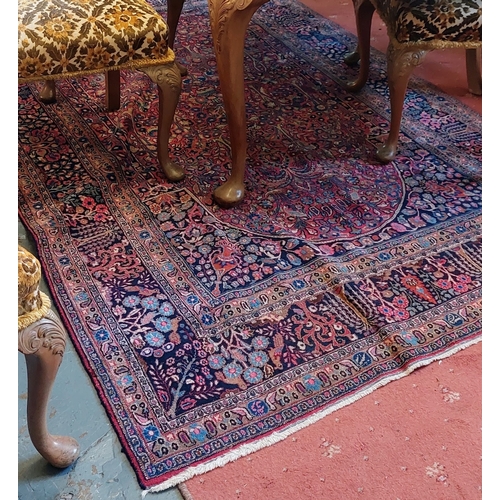 1061 - Red and Blue Wool Rug - C. 265cm x 164cm