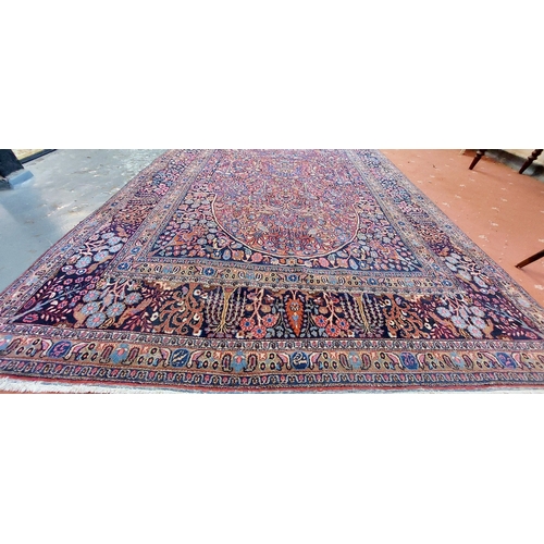 1061 - Red and Blue Wool Rug - C. 265cm x 164cm