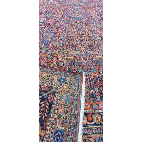 1061 - Red and Blue Wool Rug - C. 265cm x 164cm