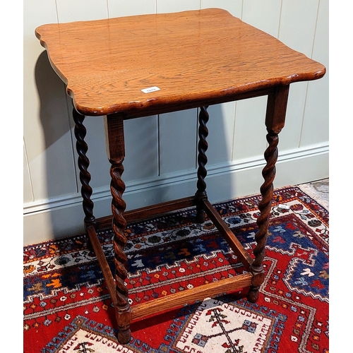 1078 - Oak Barley Twist Occasional Table - C. 59cm x 59cm x 78cm H