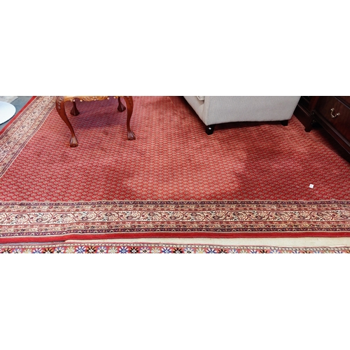 1089 - Large Patterned Red Rug - C. 335cm x 250cm