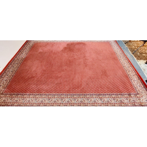 1089 - Large Patterned Red Rug - C. 335cm x 250cm