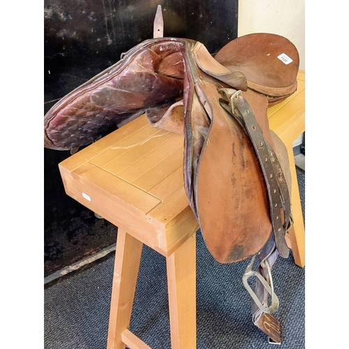 1120 - General Purpose Saddle with Leather Girth & Stirrups - 16 Inch