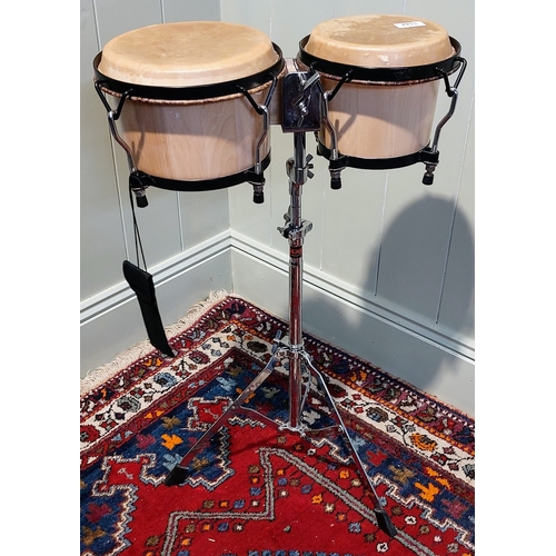 1144 - Set of Bongos with Stand