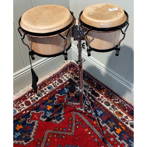 1144 - Set of Bongos with Stand