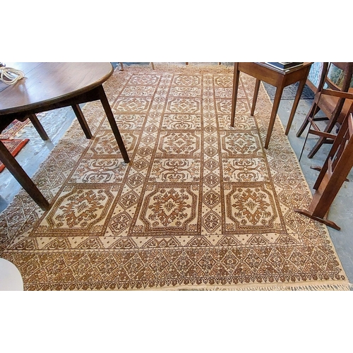 1145 - Cream Wool Hand Knotted Carpet Square - C. 320cm x 210cm