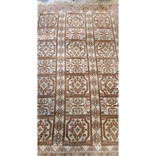 1145 - Cream Wool Hand Knotted Carpet Square - C. 320cm x 210cm