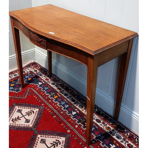 1148 - Serpentine Front Side Table with Tapered Legs - C. 100cm W x 50cm D x 79cm H