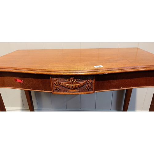 1148 - Serpentine Front Side Table with Tapered Legs - C. 100cm W x 50cm D x 79cm H