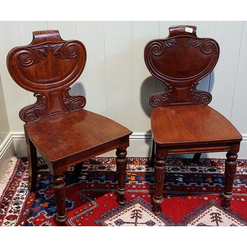 1151 - Near Pair of Mahogany Shield Back Chairs