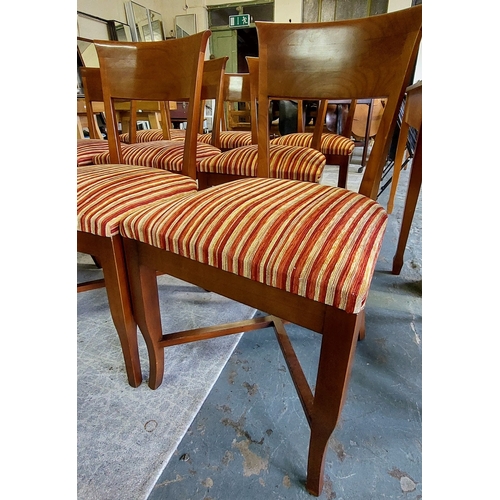 1155 - Set of 10 Quality Mahogany Dining Chairs with Upholstered Sprung Seats on an X-Frame Stretcher Base