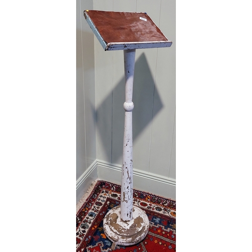 1173 - Tall Painted Pine Lectern - C. 136cm H x 36cm W