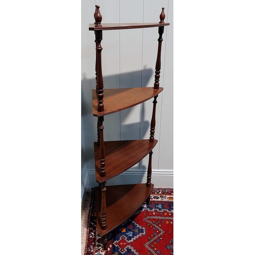 1174 - Mahogany 4 Shelf Corner Whatnot - C. 136cm H x 63cm W