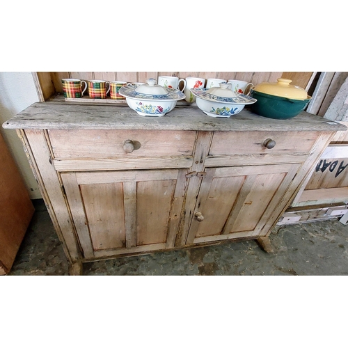 1184 - Country Pine 2 Door Dresser - C. 126cm W x 188cm H