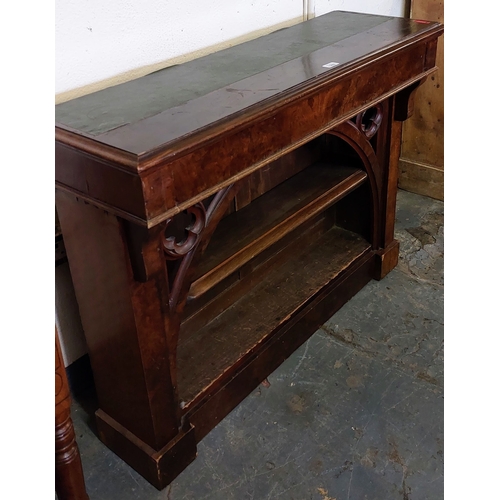 1202 - Burr Walnut Floor Bookcase - C. 110cm W x 35cm D x 84cm H