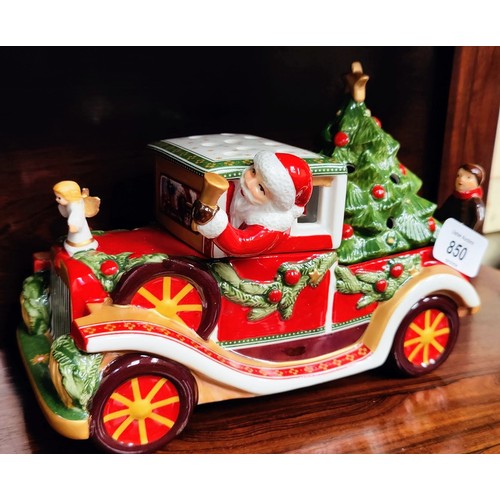 850 - Villeroy & Boch Santas Car Candle Holder - C. 23cm W