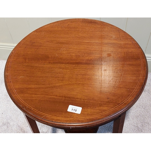 110 - Inlaid Mahogany Circular Occasional Table - C. 48cm W x 70cm H