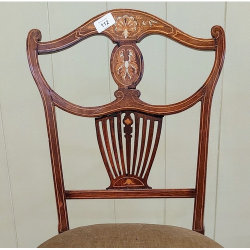 112 - Pair of Edwardian Inlaid Hall Chairs