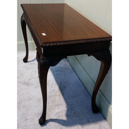 125 - Carved Mahogany Side Table - C. 106cm W x 55cm D x 76cm H