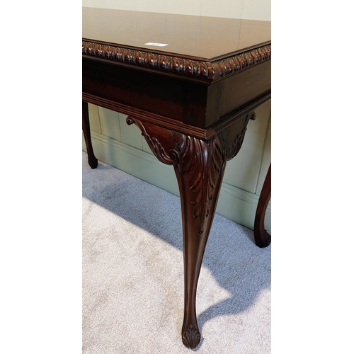 125 - Carved Mahogany Side Table - C. 106cm W x 55cm D x 76cm H