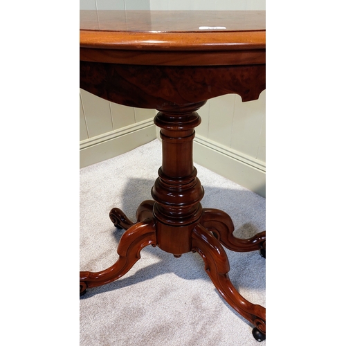 141 - Italian Walnut Veneer Turn Over Leaf Games Table with Gilt Tooled Leather on a Splayed Foot Pod by A... 