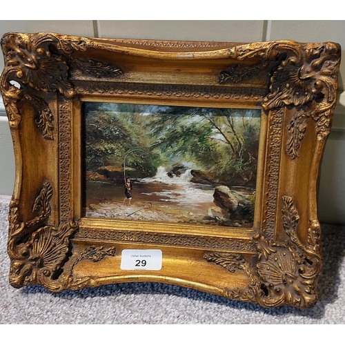 29 - 2 Neat Size Gilt Framed Country Scenes