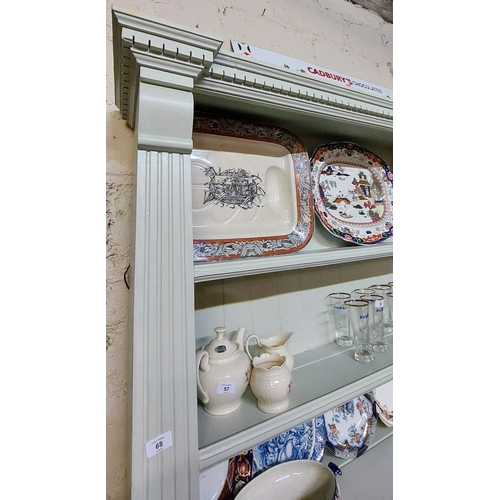 68 - Painted Pine Kitchen Dresser - C. 207cm W x 43cm D x 216cm H