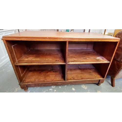 85 - Mahogany Drapers Counter, Panel Front, Shelved Rear, ex Cleary's - C. 146cm W x 72cm D x 93cm H