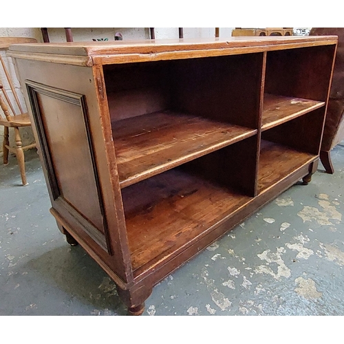 85 - Mahogany Drapers Counter, Panel Front, Shelved Rear, ex Cleary's - C. 146cm W x 72cm D x 93cm H