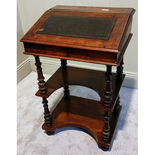 370 - Neat Rosewood Veneer 3-Tier Davenport - C. 53cm W x 45cm D x 83cm H